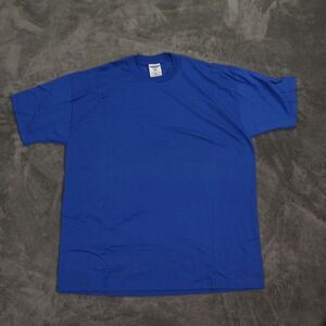 Vintage JERZEES Adult Extra Large Blue Blank Shirt 50/50 USA Screen Printing 90s